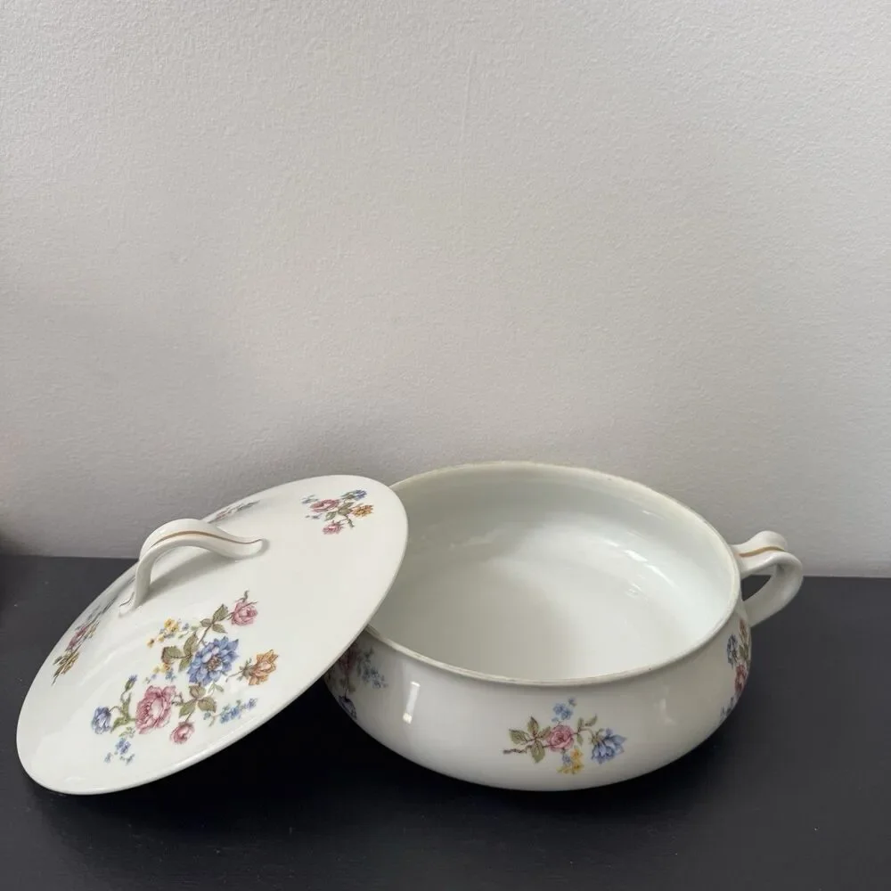 Haviland France ROSARIO‎ Vintage Vegetable Serving Dish Gold Trim Floral China